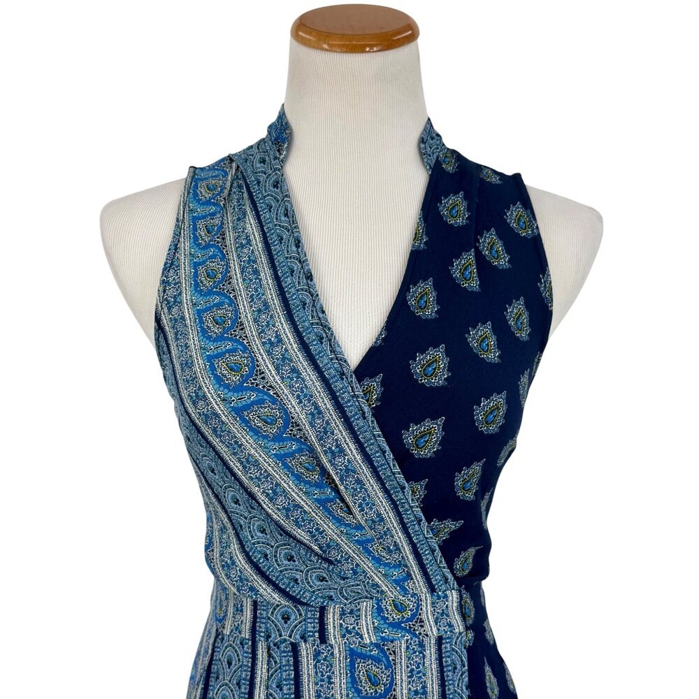 Anthropologie Maeve Paisley Asymmetrical Midi Dress 0 | Boho Eclectic Maximalist - Picture 4 of 16